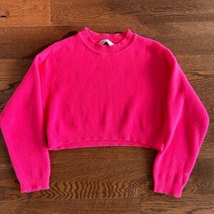 Zara cropped knit sweater, pink size S
